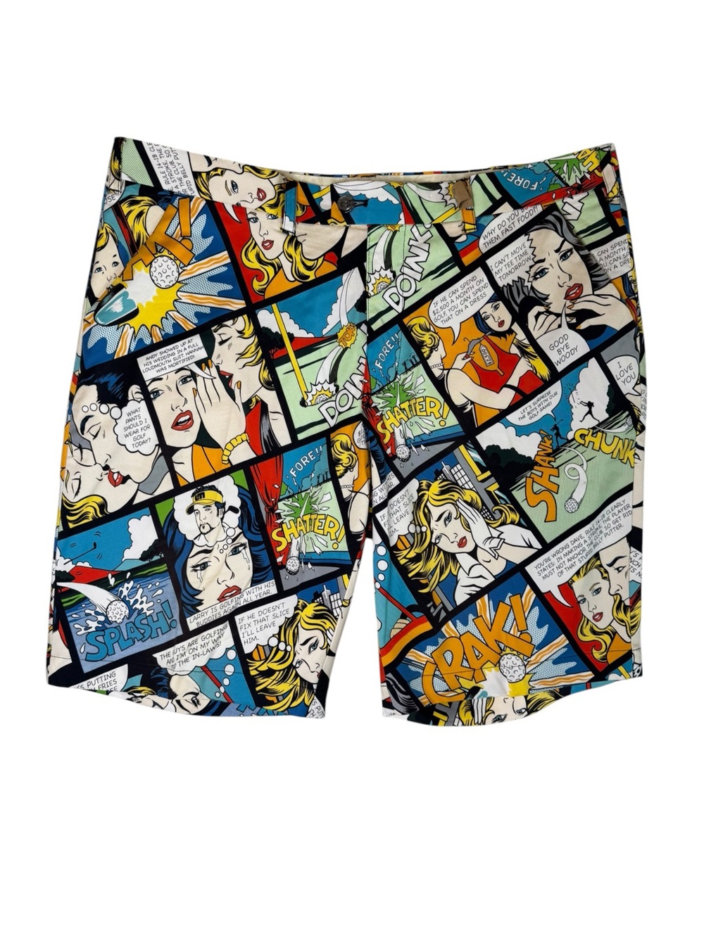Loudmouth Golf Shorts Comic Strip Cartoon All Over Print Men's Size 40